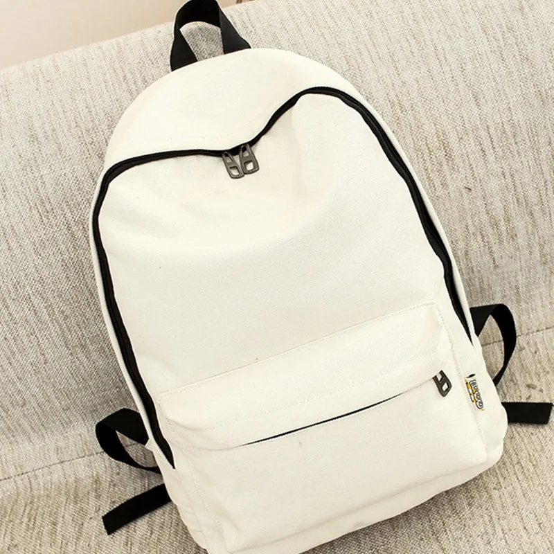 Classical Custom Logo Outdoor College Teenage Canvas Backpack Bag Blank Primary School Bags Backpack
