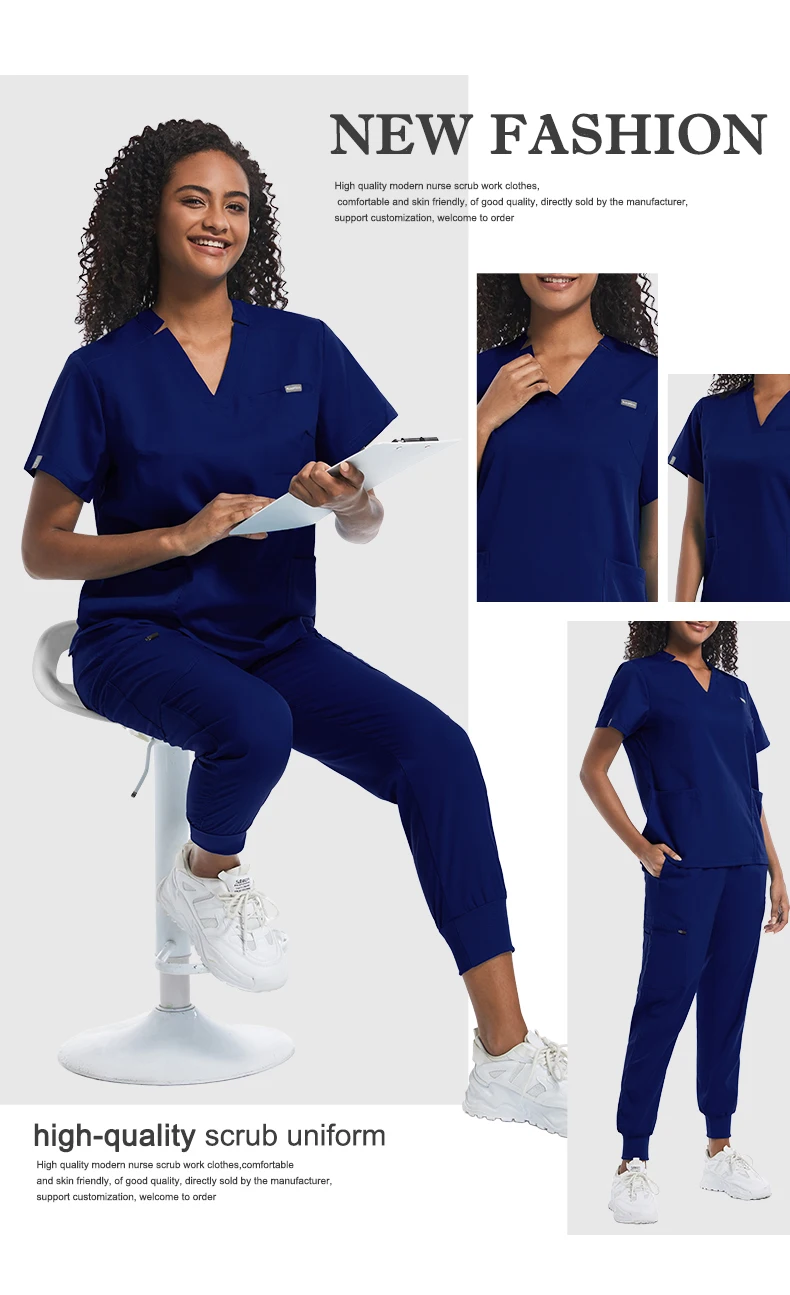 Hight Waisted Work Pants Reusable Custom Scrubs Jogger Style Doctor