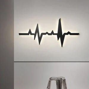 Modern Minimalist ECG Design LED Iron Wall Lamp for Bedroom and Living Room