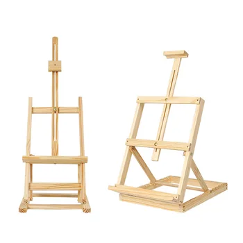 Heavy-Duty H-Frame Wooden Easel Studio Quality Solid Beech Wood Adjustable Artist Desktop Table for Painting and Drawing