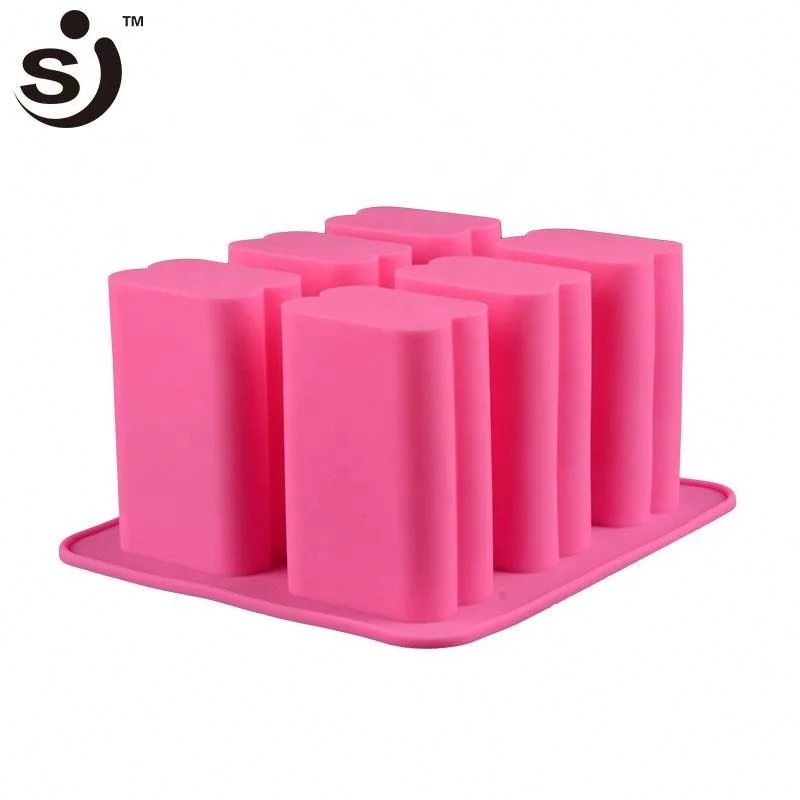 Flexible Rectangular Loaf 6 Cavity Silicone Industrial Soap Molds
