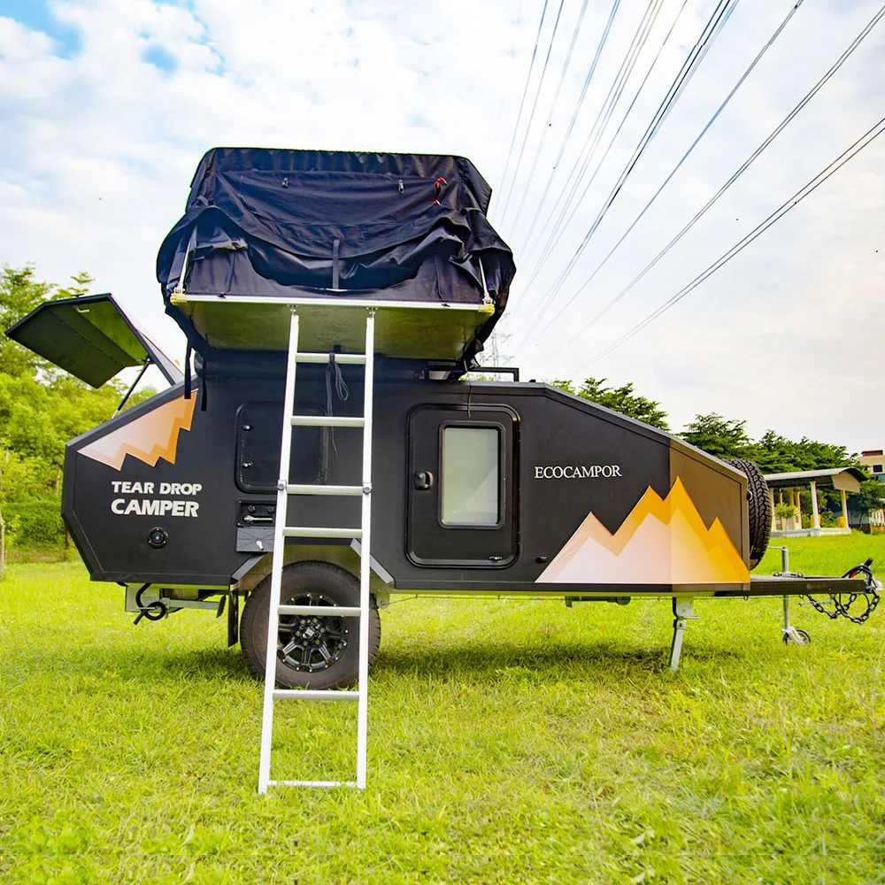 Manley Small Mini Retro Lightweight Teardrop Camper Trailer With Bathroom