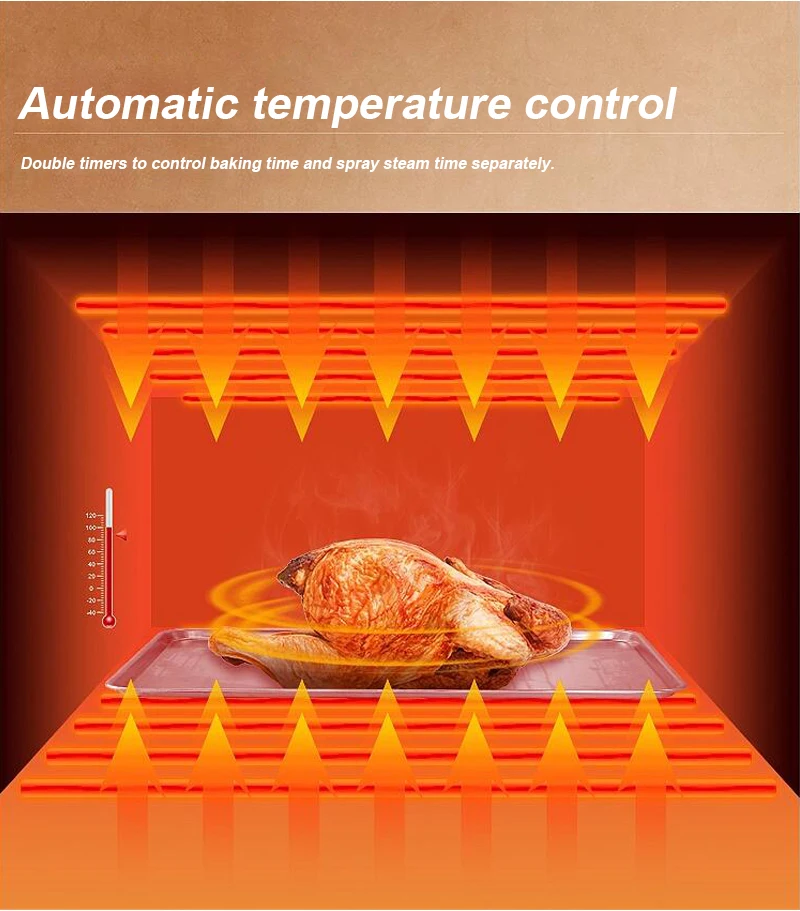 5 Trays Stainless Steel Bread Electric Industrial Convection Ovens