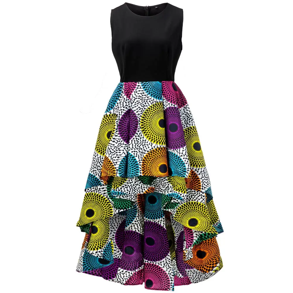 a line kitenge dress African Clothing Ankara Print Design Women Sleeveless Maxi Dresses orderstatus_repeat Designer Mart - Women's Size:2XL allowing for a relaxed
