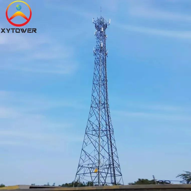 4 Legged Galvanized Self Supporting Lattice Telecommunication Gsm Antenna Tower
