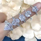Rings Diamond Ring Rings Fashion Jewelry Manufacturer Women Silver 925 Rings Cubic Zirconia Diamond Pear Shaped Silver Finger Ring Wedding Rings S925