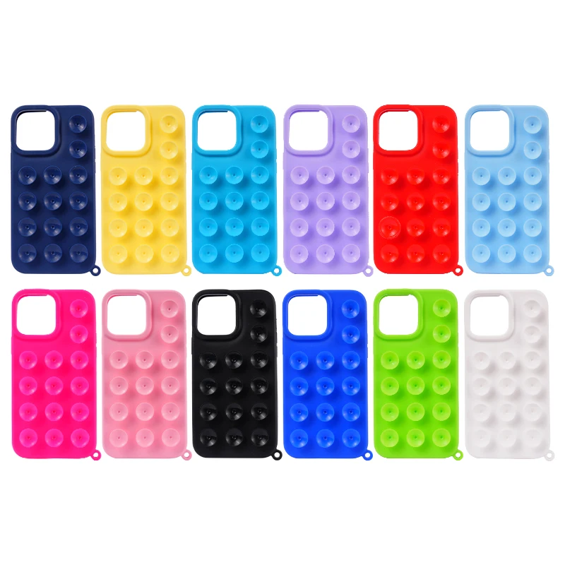 Solid Color Silicon Protective Shockproof Phone Back Cover Suction Cup Mobile Case for IPhone16 Fundas Accesorios Para Celulares