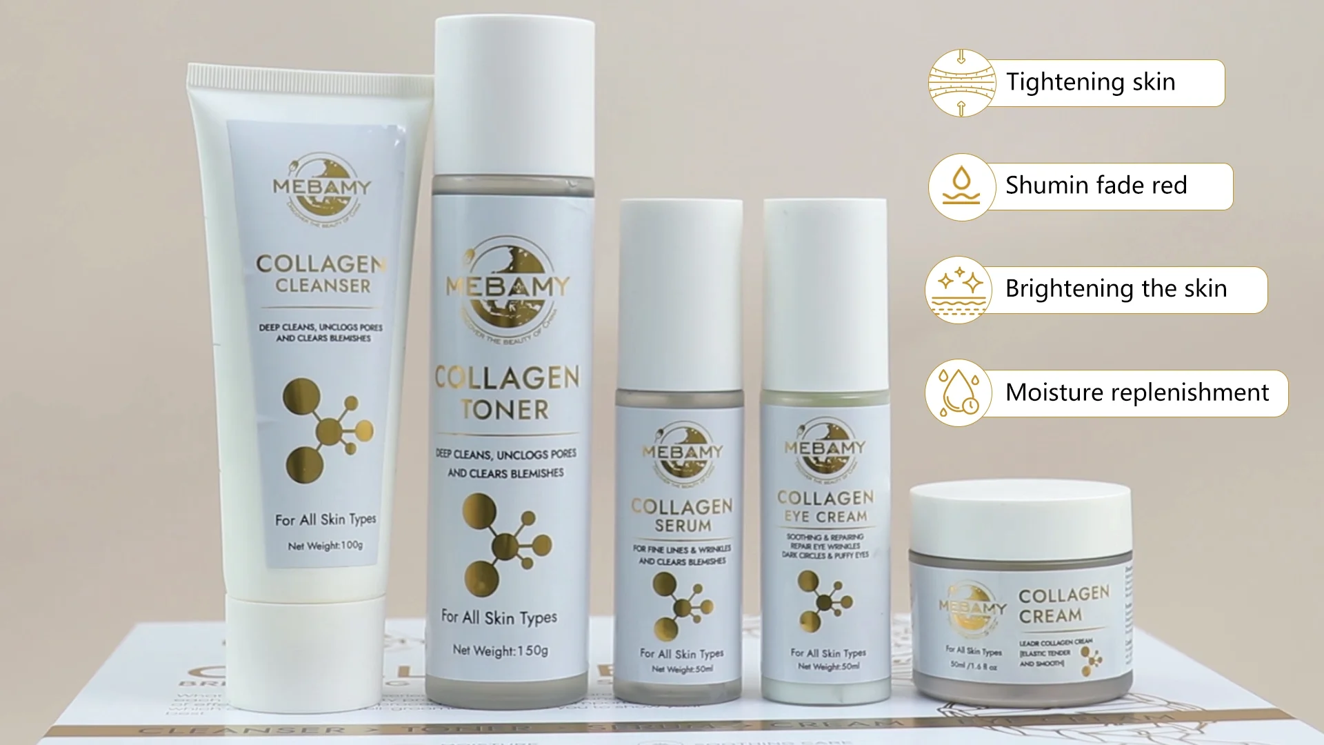 Korean Skin Care Products Set Collagen Acne Treatment Tumeric Snail Brightening Lightening Skin