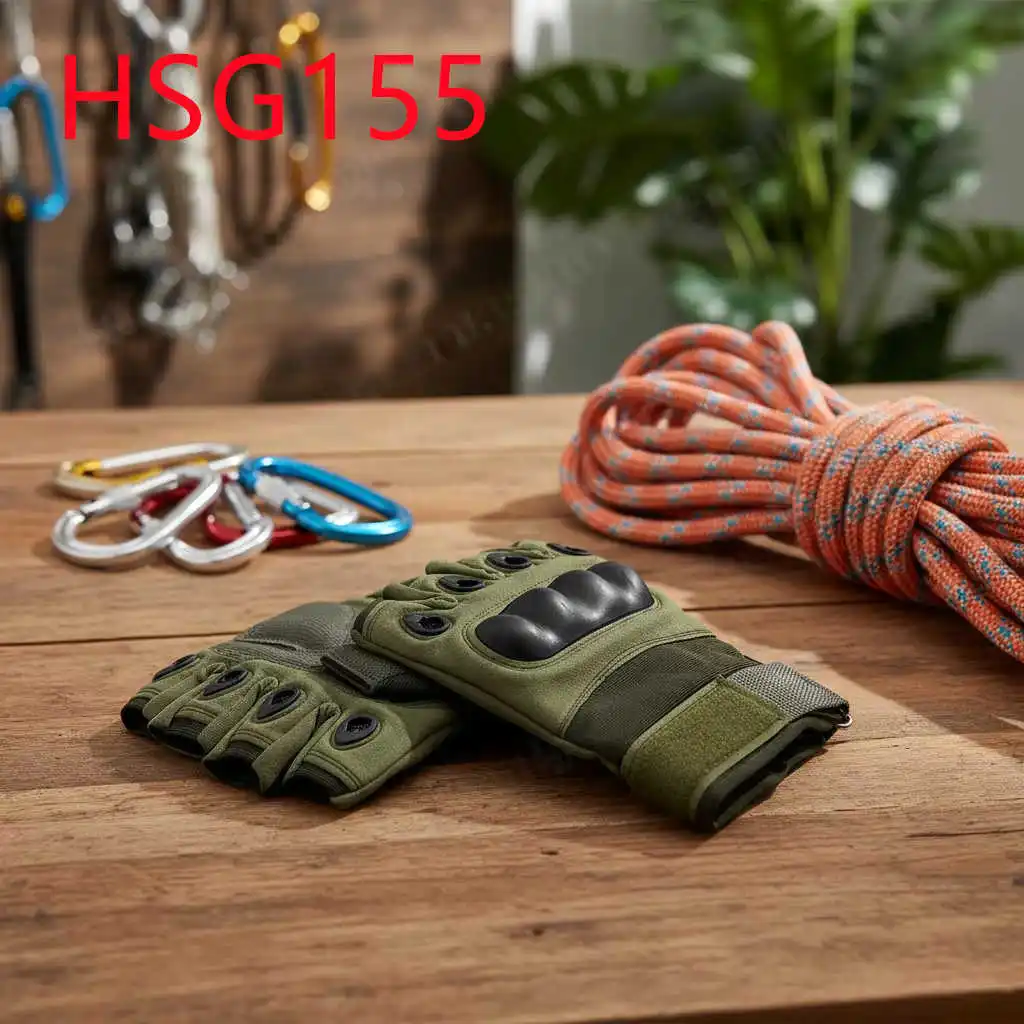 ZYF,outdoor Training Hard Wear Green/yellow Original Five-finger Gloves Cut-resistant Off-road Combat Fingerless Gloves HSG155