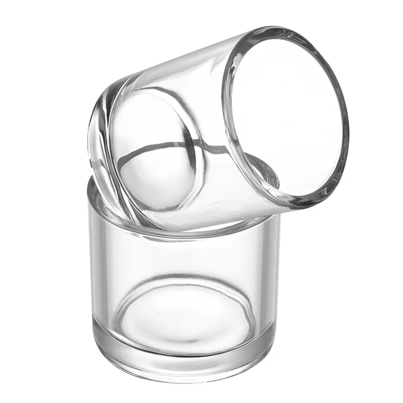 Round Glass Candle Container Thick Frosted Glass Candle Jar Customized The Color Of The Jar