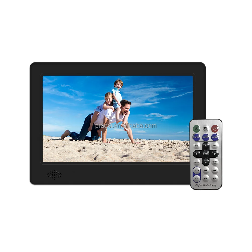 Pros Digital Picture Frame 7 Inch Digital Photo Frame Remote Control 1080P Video Music Calendar Wall Mountable SD Card USB Drive