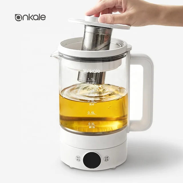 2024 New~Ankale digital glass kettle digital health pot with tea infuser/foood steamer/glass stew pot