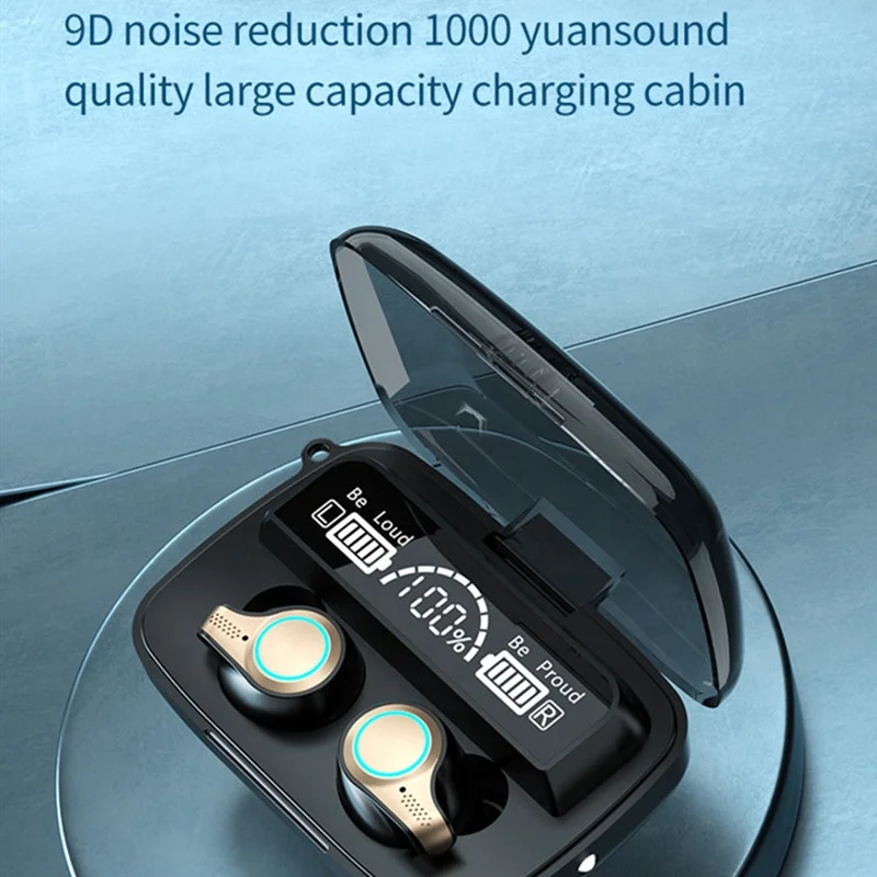 2021 Новое поступление, беспроводные наушники M18 с HD светодиодным дисплеем, мощность 3300 мАч для зарядки мобильного телефона