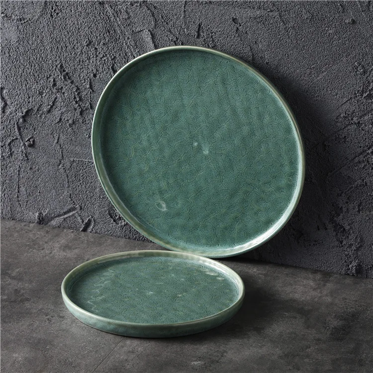 Factory Direct Supply European Fine Ceramic Tableware Set Plate Vintage Reactive Glaze Stoneware Dinnerware Crockery Dinner Sets