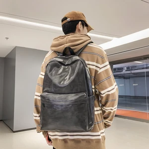 OMASKA Men Bags Leather Men Backpack Custom Daily Backpack Waterproof PU Men Backpack for Travelling