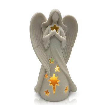 Star Angel Figurines Tealight Candle Holder, Sympathy Gifts for Loss of Loved One,Remembrance, Memory Home Decorations