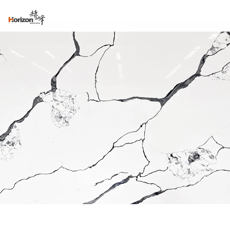 Horizon Artificial Low Silica Stone Quartz Slab Kitchen Counter Top Quartz Stone for Corner Cabinet Quartz Stone Slab Countertop