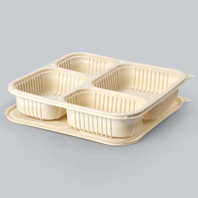 Disposable Degradable Cornstarch Irregular Four Compartment Food Containers