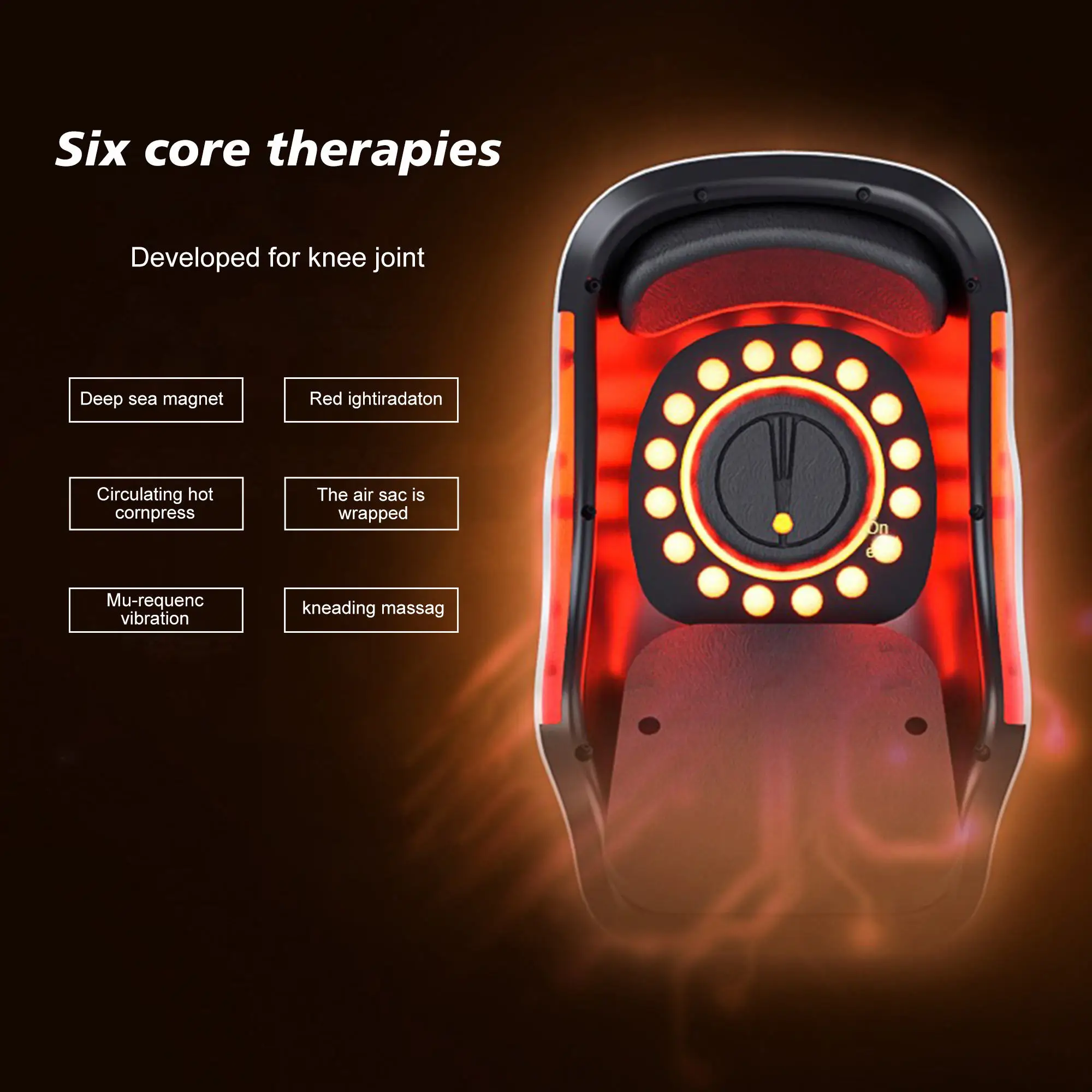 Adjustable Vibration Cordless 3 in 1 Heated Knee Pad Brace Warmer Circulation Therapy Pain Relief Electric Heated Knee Massager