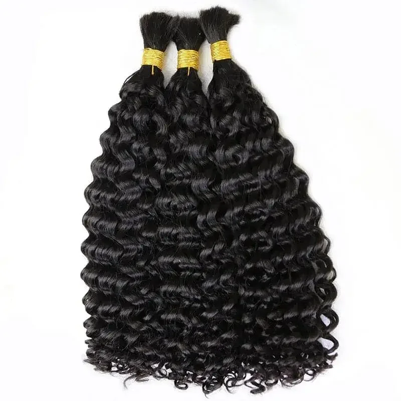 Păr uman cu bucle spiralate, vrac, pentru împletituri, păr Remy brazilian, micro-împletituri, pachete de păr_voghion.com