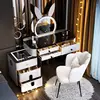 White and black 119-table charging cabinet, mirror, flower fairy