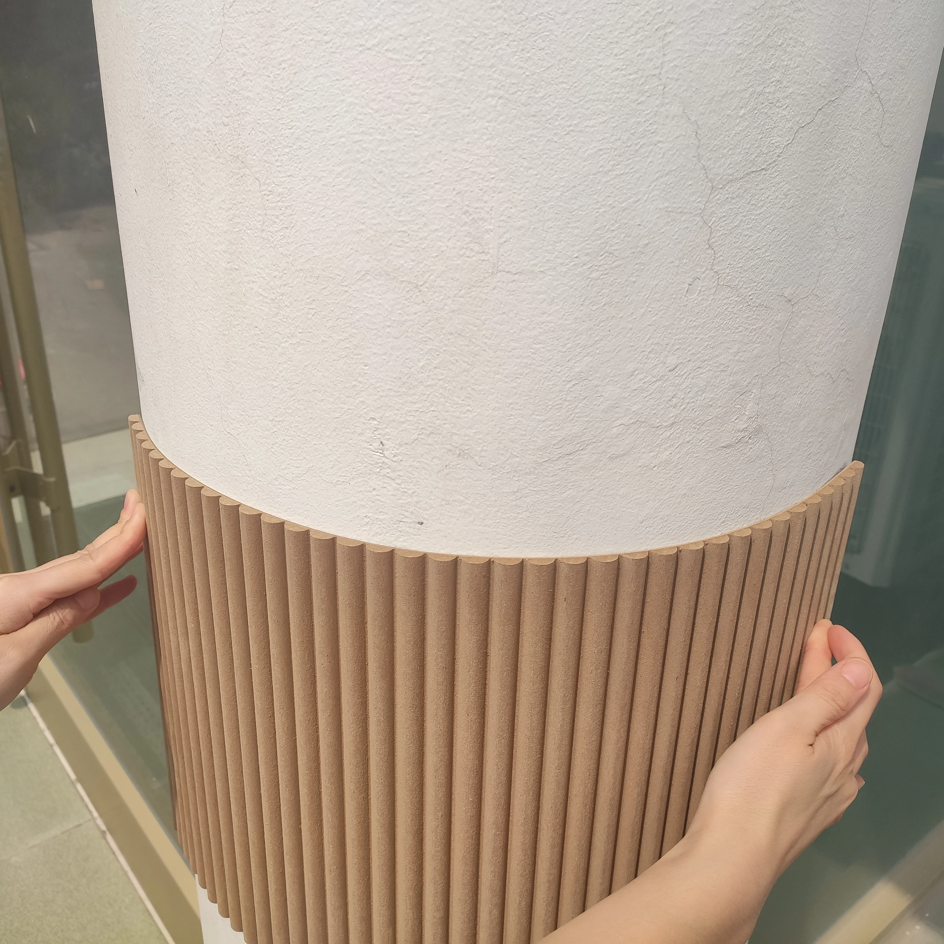 Veneer Faced Flexible Textured Curved MDF Panel for Wall Decoration and Round Furniture