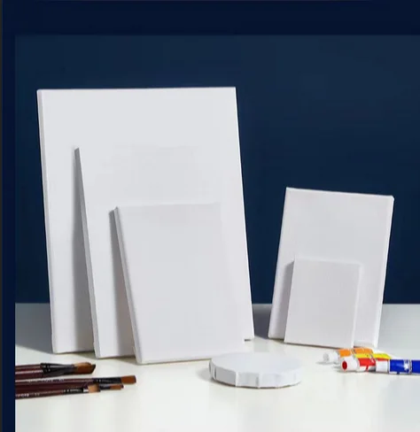 Custom Size 100% Cotton Stretched Canvas Board with Wood Frame for Oil Painting - Matte Finish White 380g Thickness