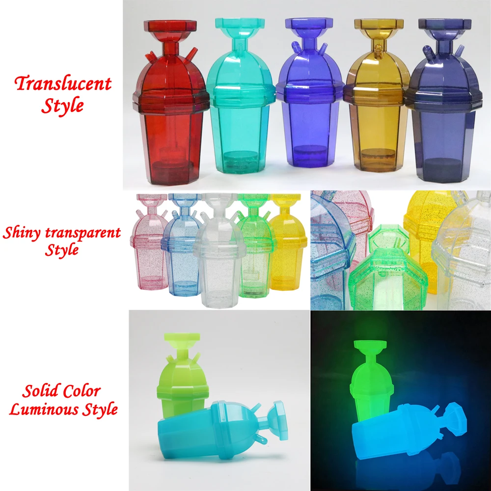 Blue Octagonal Pot Cup With Disposable Hose Acrylic Portable Mini Shisha Hookah