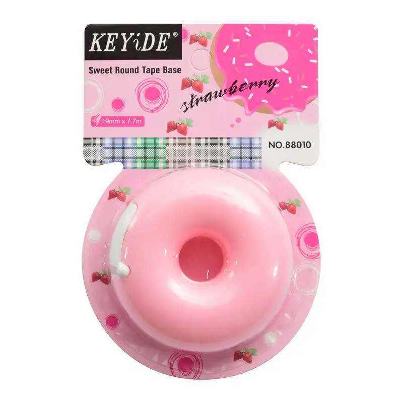 Hot sale 3% discount promotion Candy Color Sweet heart Donuts Tape Dispenser with Tape/Circle cake cutter/Donuts tape cutter
