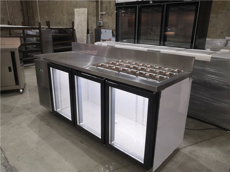 New Arrival  Factory Offered Various of Bubble Tea Preparing Working Station Table Counter Milk Tea Counter Fridge