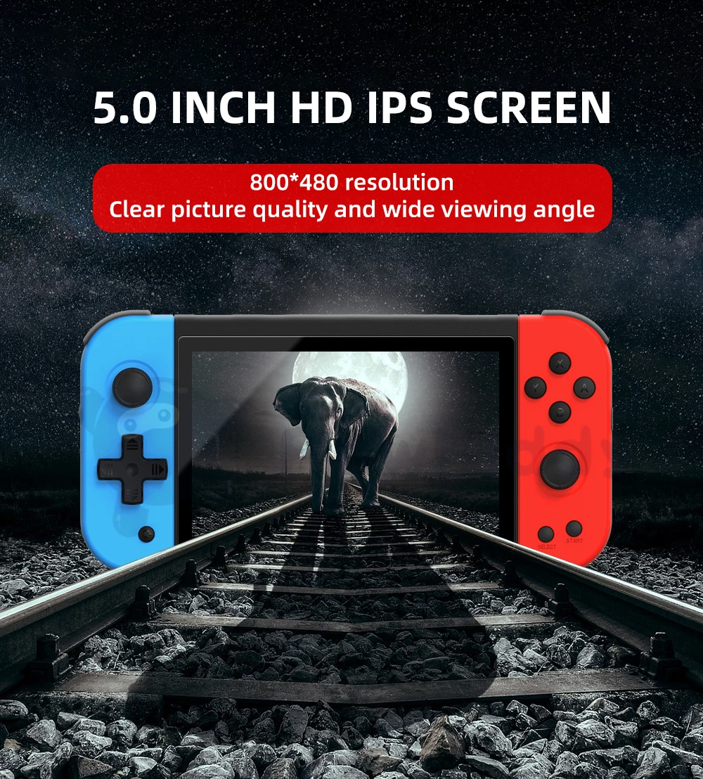 NEW POWKIDDY X51 5 inch Handheld Video Game Console For PS1 FC 3D Joystick Retro Games Player Support HD TV Out Gaming Consoles