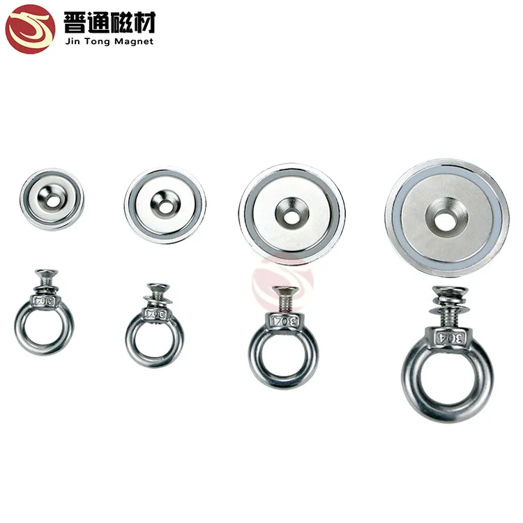 350LBS D60mm супер сильные Круглые неодимовые Salvage рыболовный магнит с болт проушиной
