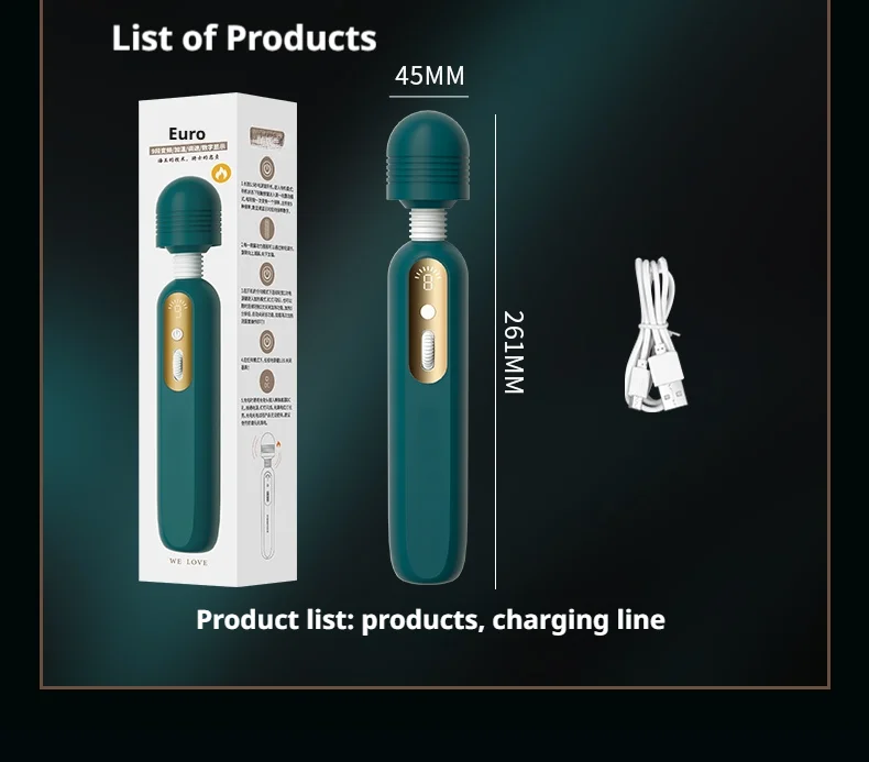 Amoura clitoral wand vibrator with multiple speed control buttons