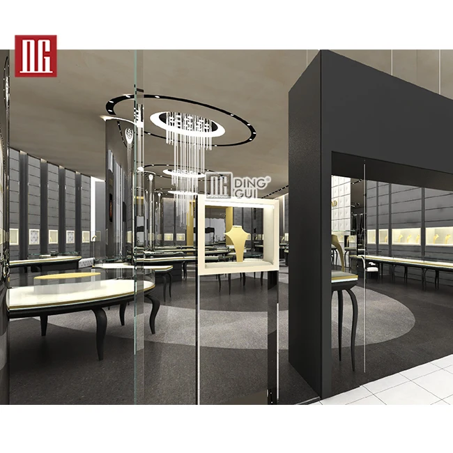 DG Showcase Commercial Unique High End Elegant White Jewelry Store Display Furniture Design Jewelry Store Display showcase