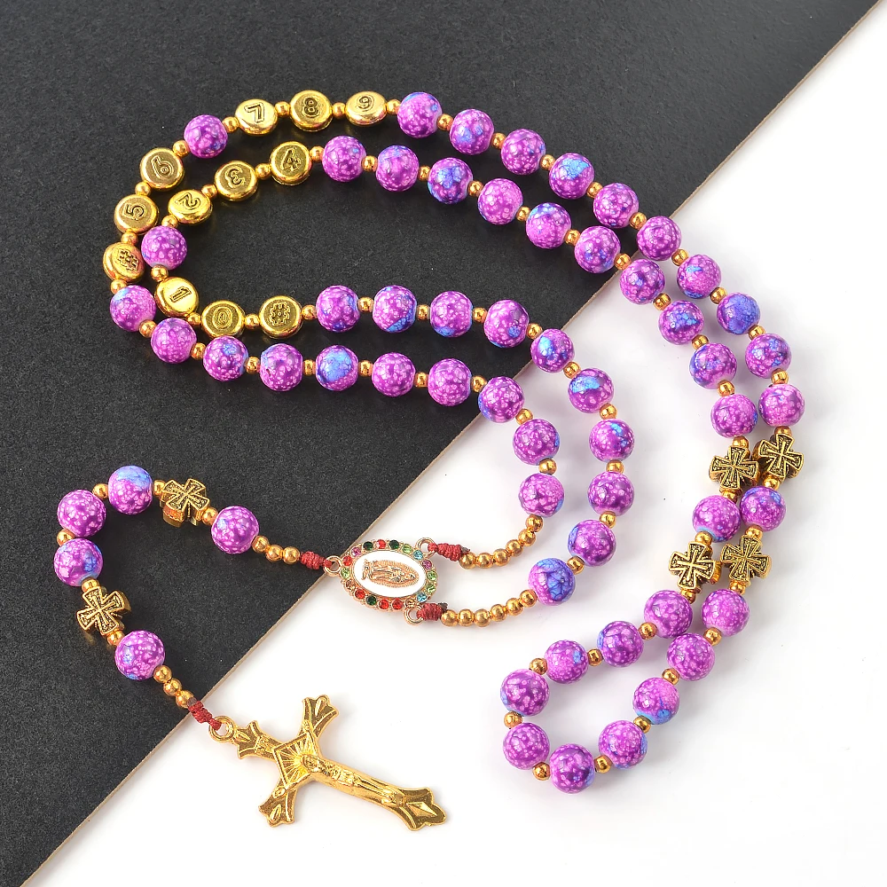 Venta al por mayor 8mm10mm Christian Catholic Glass Beads Pearl