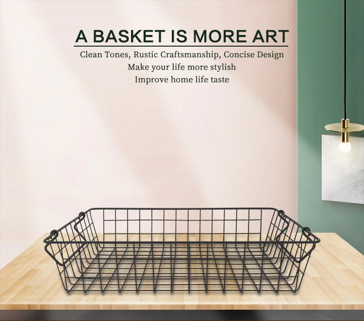 Kitchen Accessories Basket Iron Wire Metal Kitchen Storage And