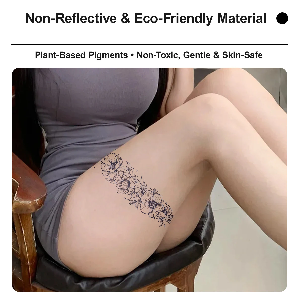 Delicate Floral and Butterfly Ankle Bracelet Tattoos - Semi-Permanent,  Non-Toxic, Waterproof Art Lasting 2 Weeks