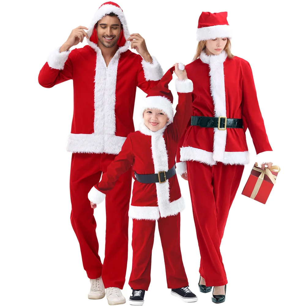 Adult Men's Christmas Santa Claus Cosplay Costume - Red Velvet Adult Men's Christmas Santa Claus Cosplay Costume - Red Velvet