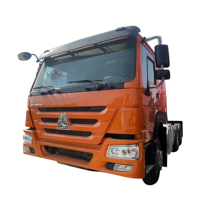 Hot selling export orange SINOTRUK HOWO  heavy trucks 371hp 375hp 420hp 6x4 tractor truck head euro 2 tractor trucks