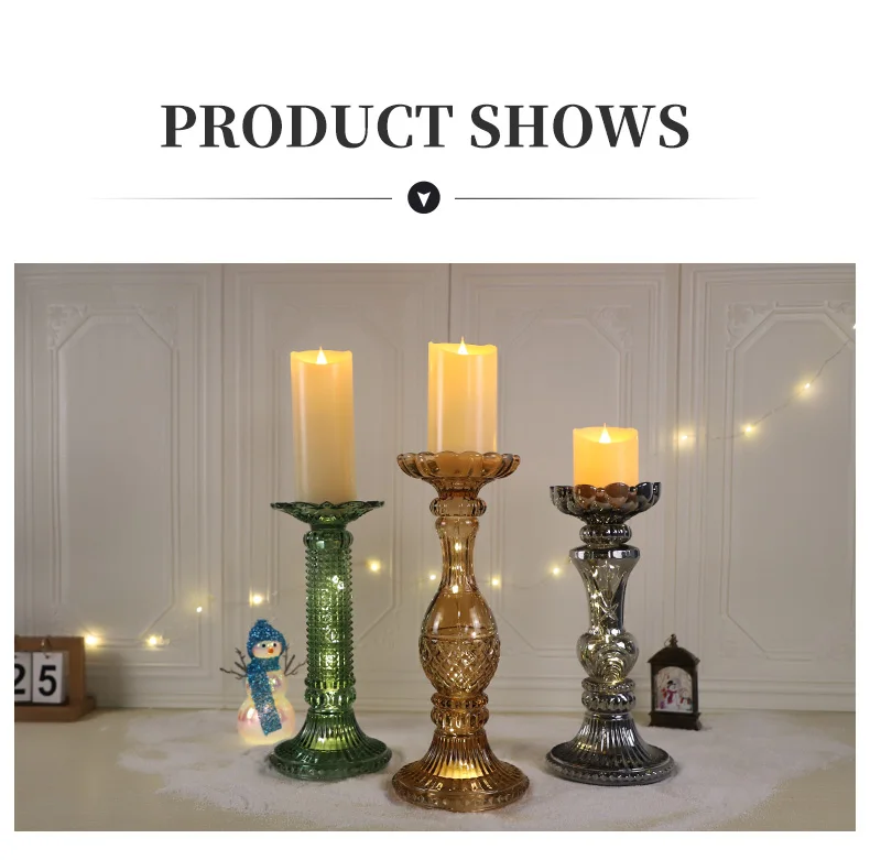 durable modern flat glass candle holders for candlesticks container for wedding details