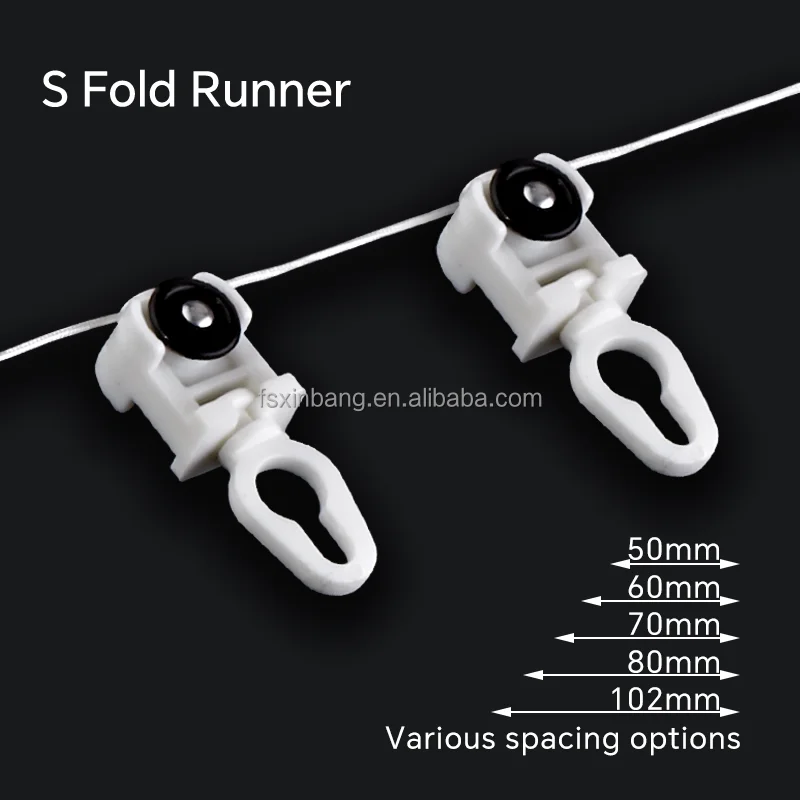 Easy-to-Use Ripple Fold Curtain Track Runners S Wave Curtain Runner Accessories for Living Room Motorized Curtain for Tape