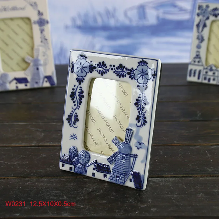 Unique Picture Frames Delft Blue 3d Windmill Design Hand Painted - Buy  Ceramic Picture Frame Delft Blue By Essence Of Europe Gifts,Delft Blue  Picture Frame Display Stand Oval Holland Windmill Desk Mantel