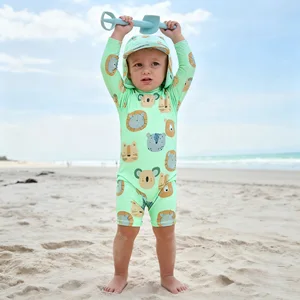 Custom Models Long Sleeve One - Piece Swimwear for Baby Boy and Teen Boys