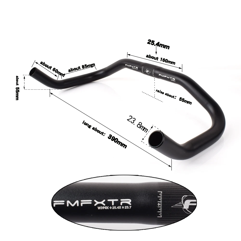 FMFXTR MTBロードバイクハンドルバー耐久性のあるブルホーンハンドル