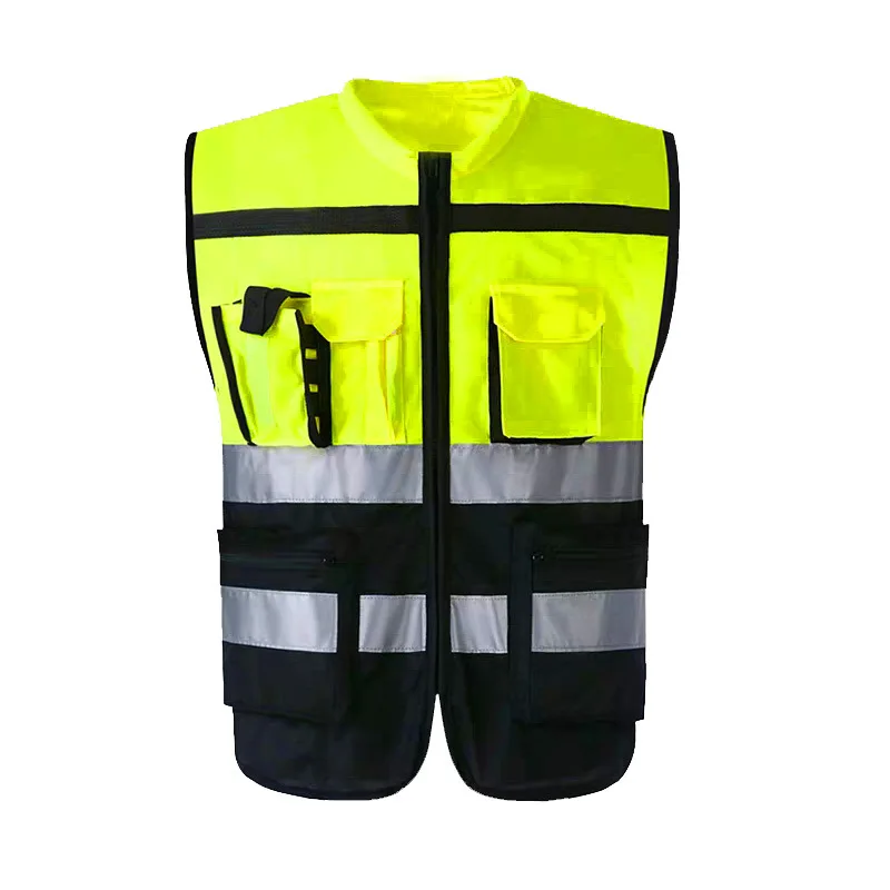 High Visibility Reflective Vest Jacket Multi Purpose Patchwork Safety Vest Custom Logo Traffic Safety Riding Reflective Vest