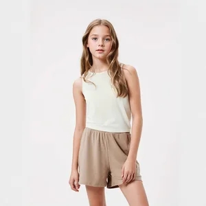 Girls' Summer Casual Thin Solid Color Vest for Children  Outer Wear Clothing