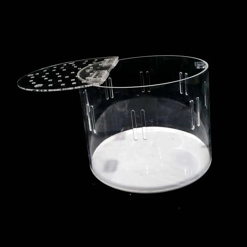 Factory Custom clear Round Reptile Terrarium Pmma Plexiglass Acrylic Pet Reptile Cage Bin Box case Cage Acrylic Reptile tank