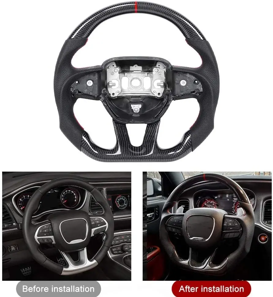 Led Racing Car Rpm Custom Car Steering Wheel For Jeep Grand Cherokee Srt Dodge Charger Carbon
