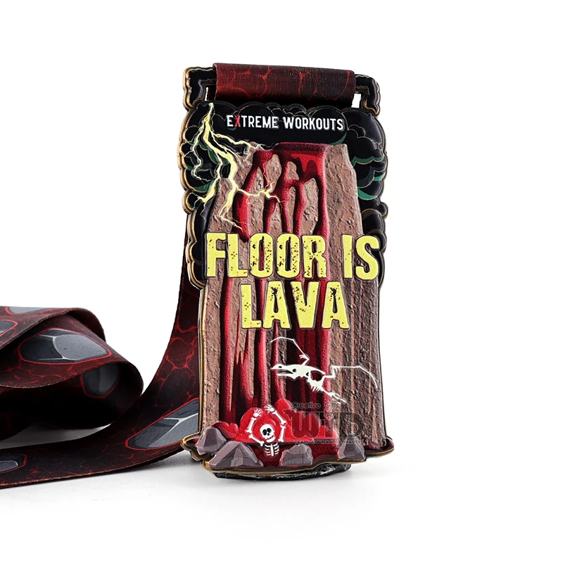 WTD Custom 3D Sports Personalized Fitness Bodybuilding Medal Cheap Challenge Finisher Zinc Alloy Metal Medals with Ribbons