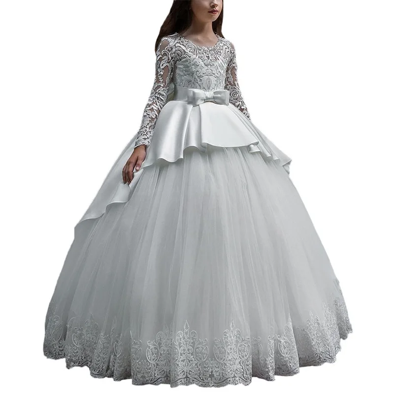 IMEKIS Vestido De Flores Para Niñas Elegante Para Dama De Honor, Boda, Fiesta Formal, Princesa, Primera